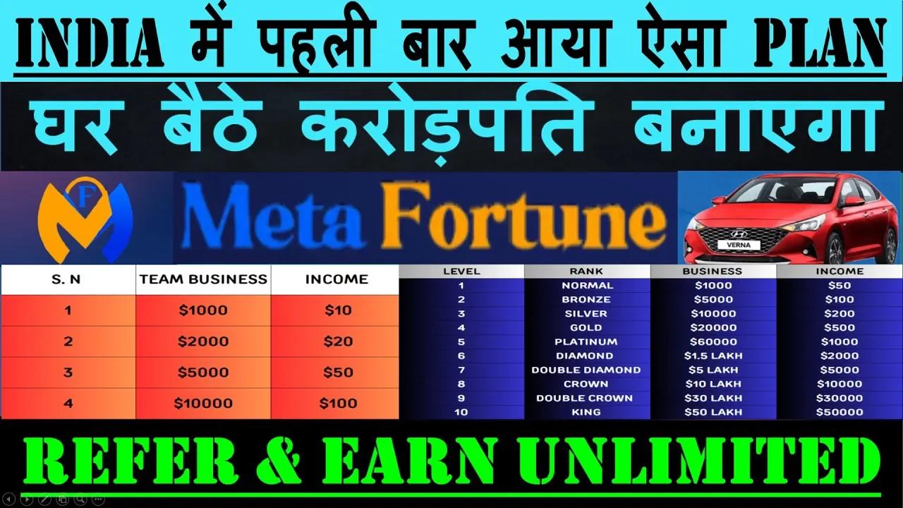 New Mlm Plan Launch 2024 [ Meta Fortune Free MLM Plan ] Meta Fortune ...