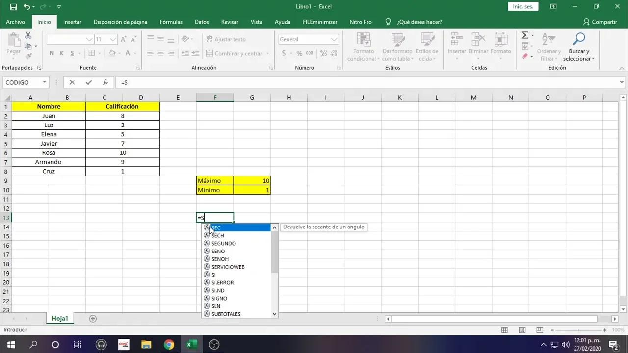 Curso de Excel parte 3 - Formulas básicas parte 2