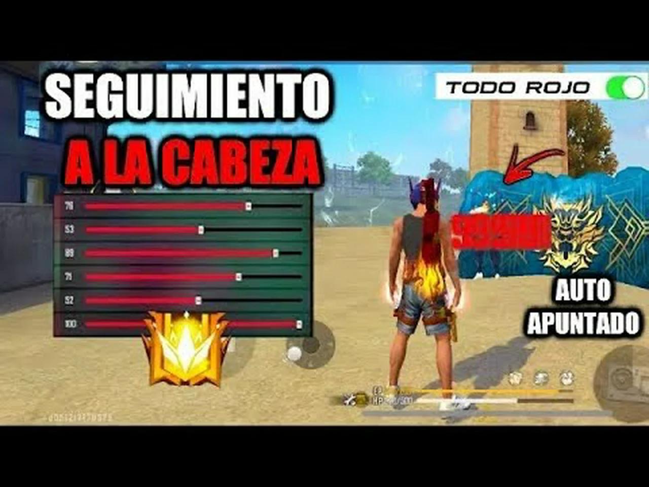 SENSIBILIDAD FREEFIRE TODO ROJO😱CONFIGURACIÓN PARA LEVANTAR MIRA EN LA ...