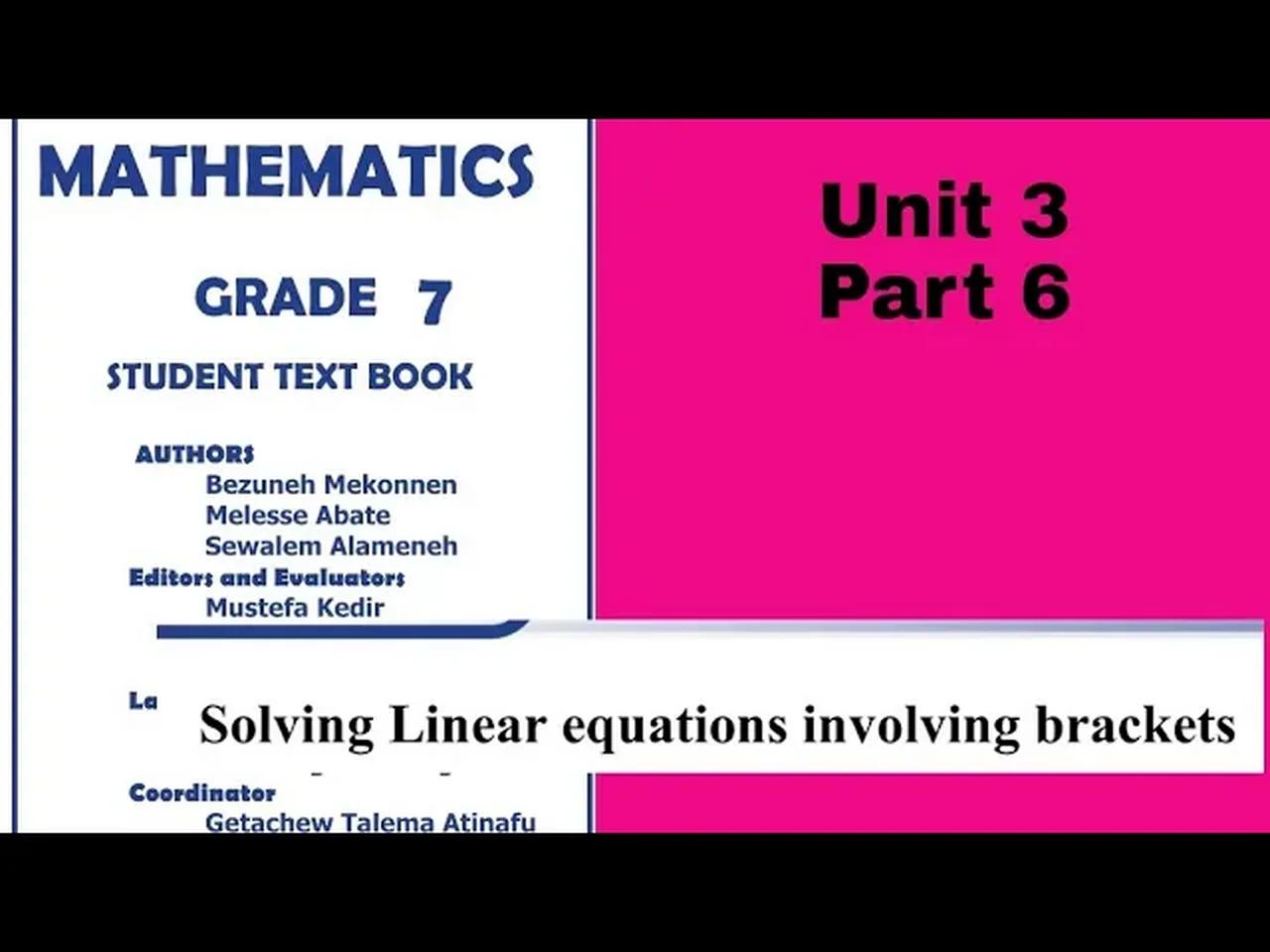 solving linear equations involving brackets