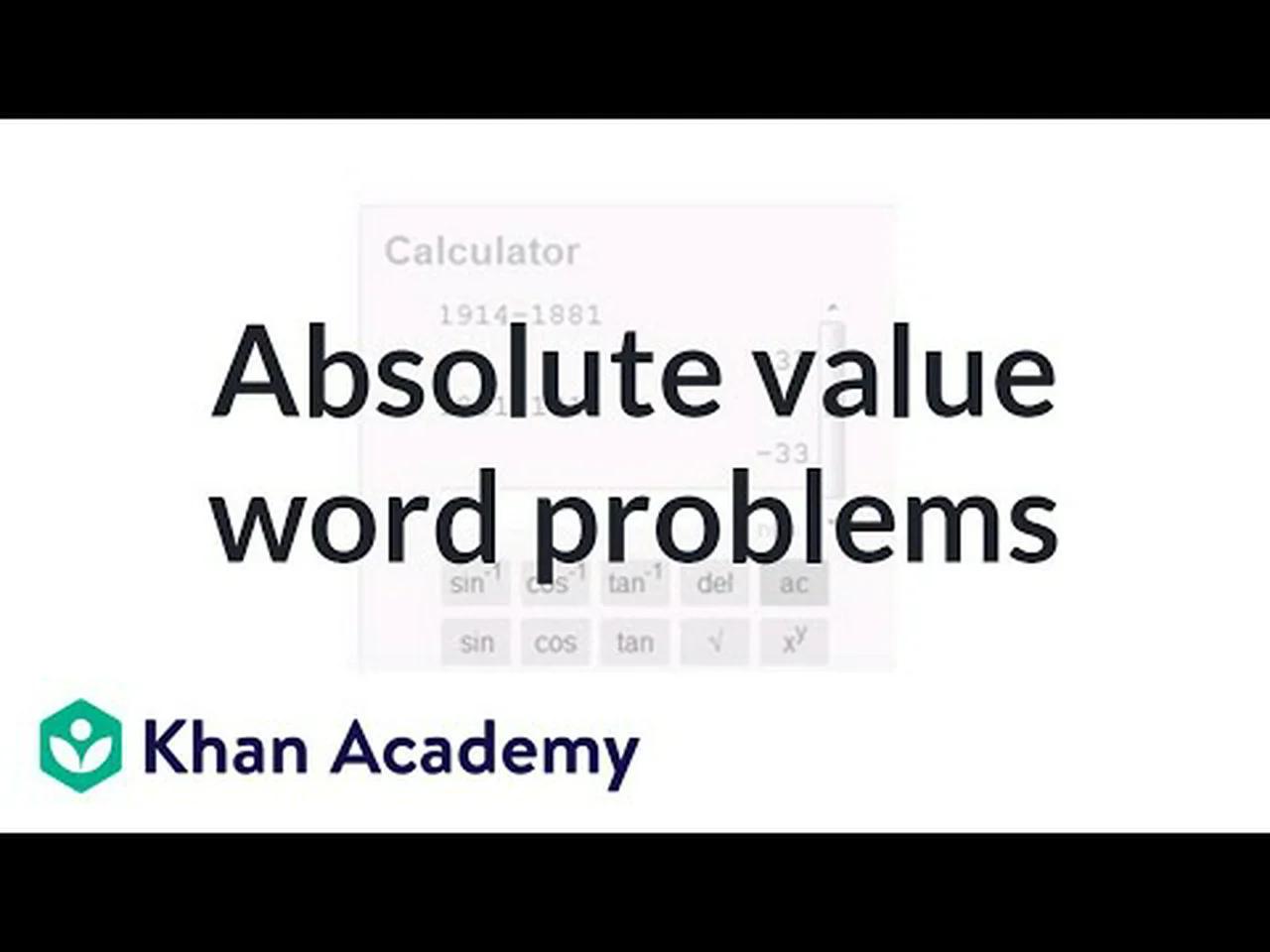 Negative Numbers And Absolute Value