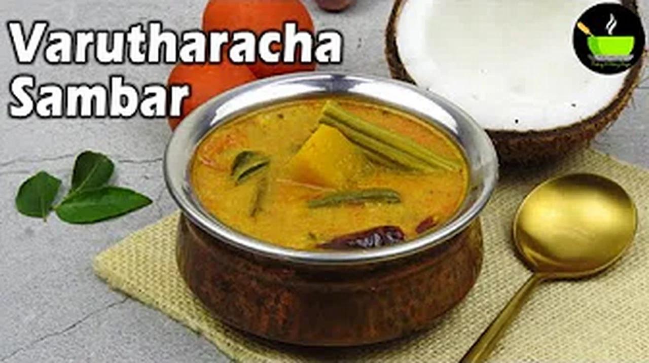 Kerala Style Varutharacha Sambar Recipe Sadya Sambar Kerala Sambar