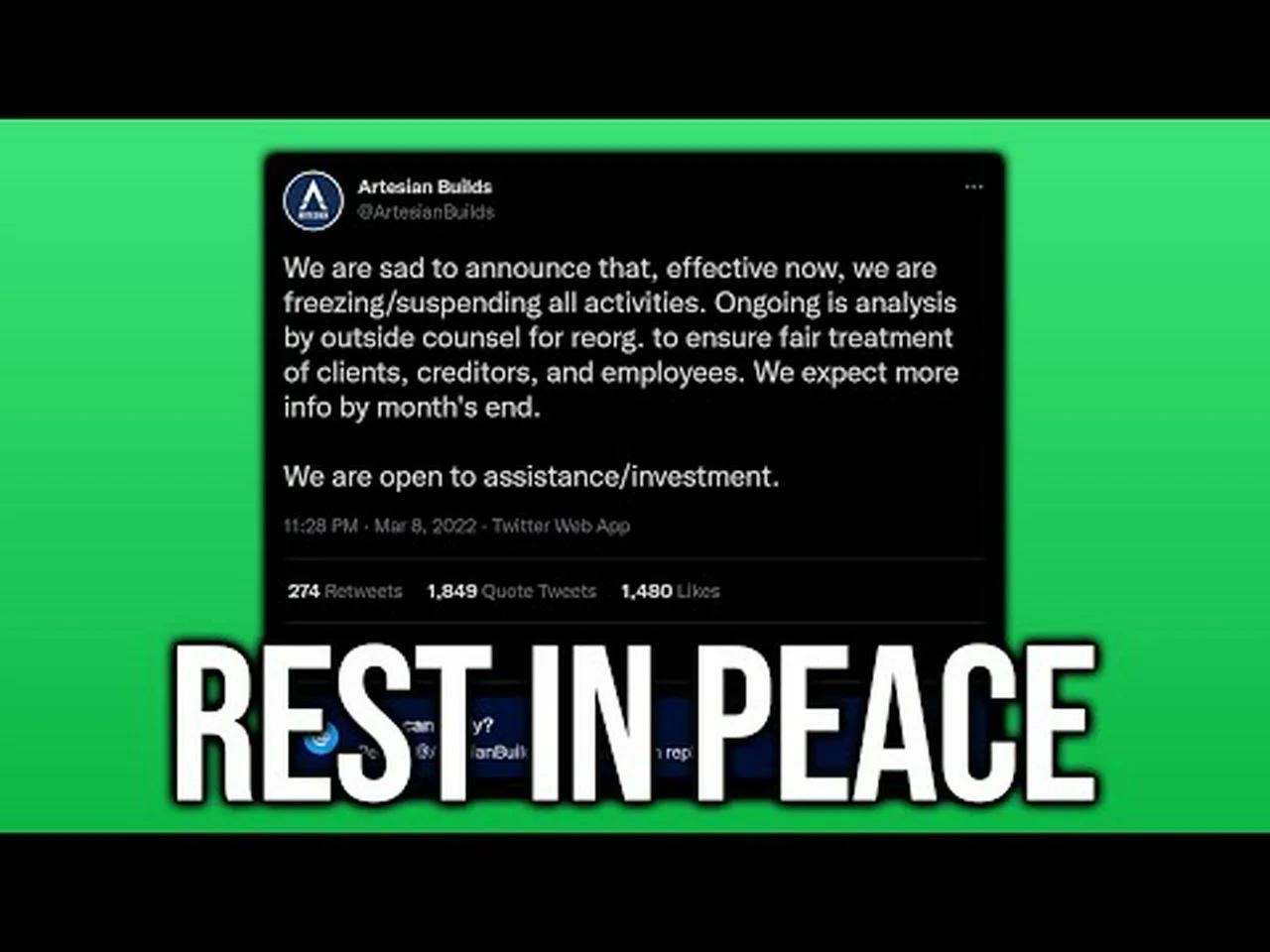 Artesian Builds Is Finally Dead