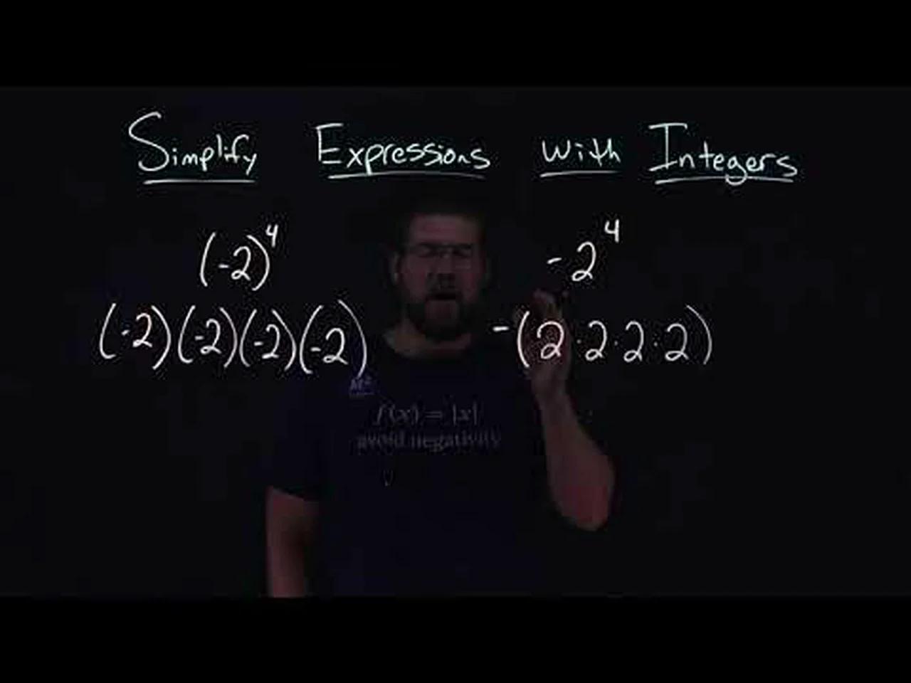 How to Simplify Expressions with Integers | Two Examples | Part 1 ...