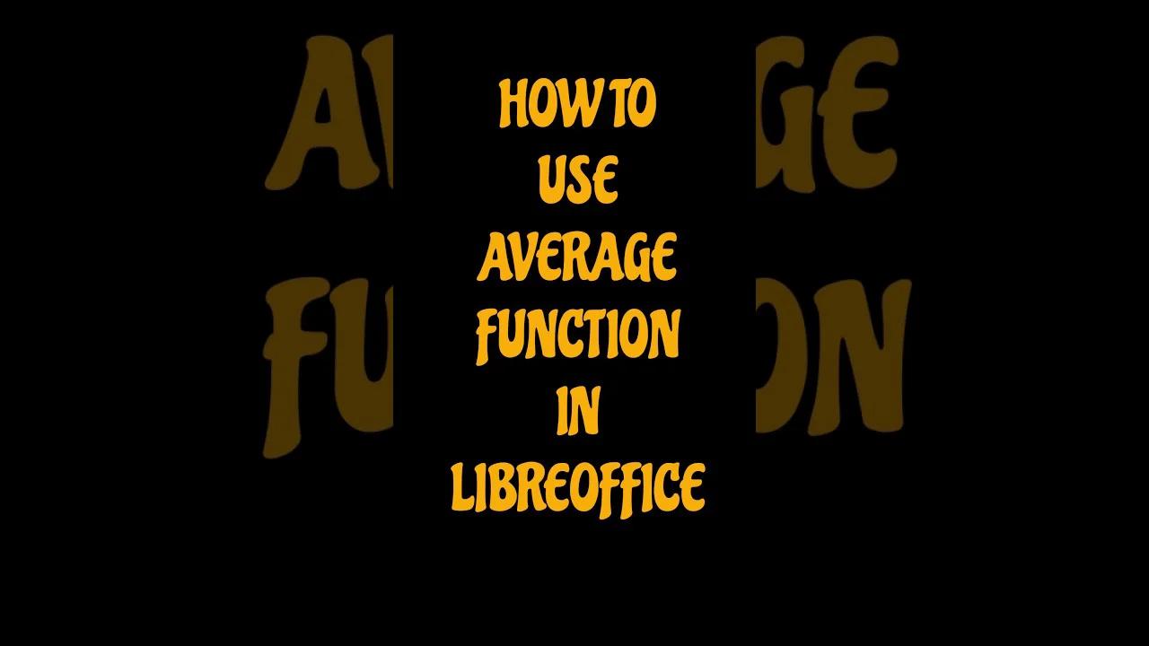 How to use AVERAGE function in Libreoffice #libreoffice #linux # ...