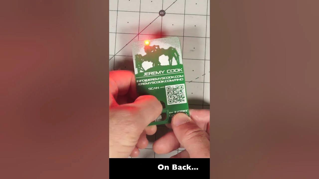 Custom PCB Business Card Lights Up