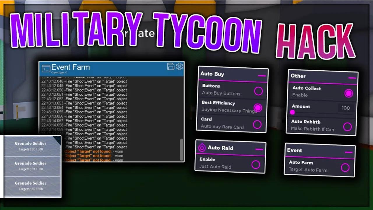 Military Tycoon [AUTO-BUILD, AUTO-KILL MORE!] Scripts