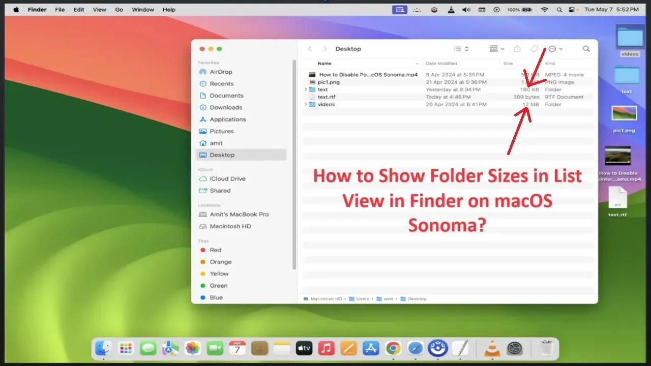 How to Show Folder Sizes in List View in Finder on macOS Sonoma?