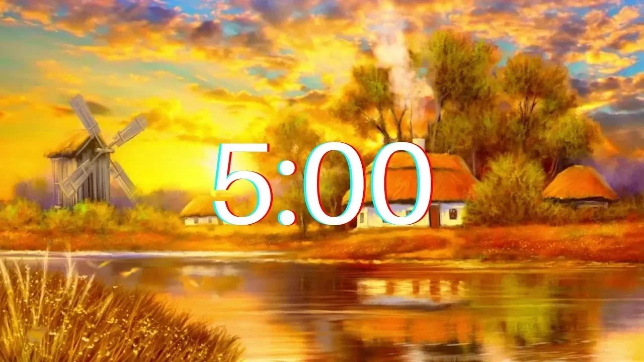 5 minute timer countdown timer with calm and relaxing piano music