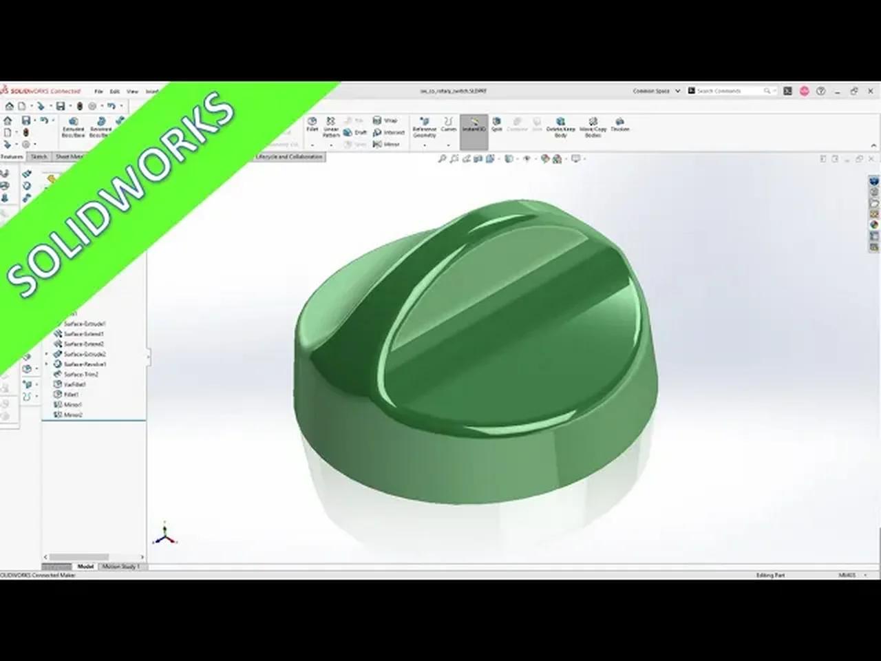 Drehschalter - Rotary Switch - SolidWorks Connected Training - Surfaces