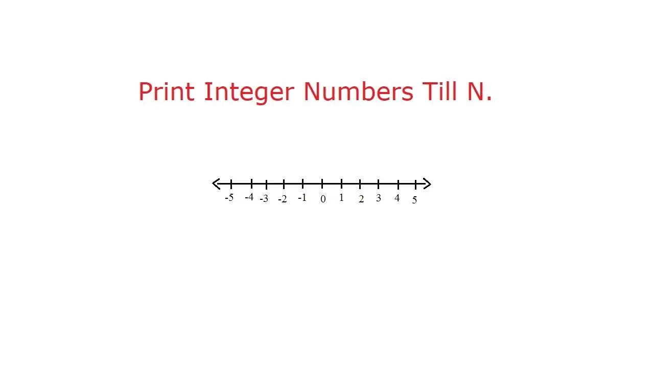 C Program to Print Integer Numbers Till N