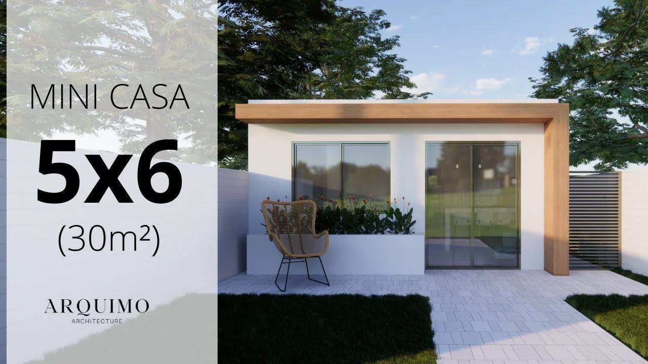 Plano de Casa 5X6 | Com 2 Quartos | Mini Casa 30 M²| 5X6 HOUSE (30 SQM ...