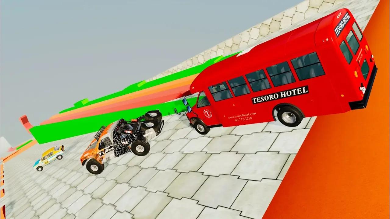 Epic Descent With Bumps & Ramps Insane Testing (Crash Test) #2 - BeamNG ...