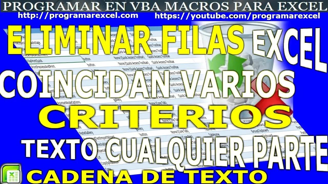 466 ️ Como Eliminar Filas Excel 🔥 COINCIDA CON CRITERIO Exacto al ...