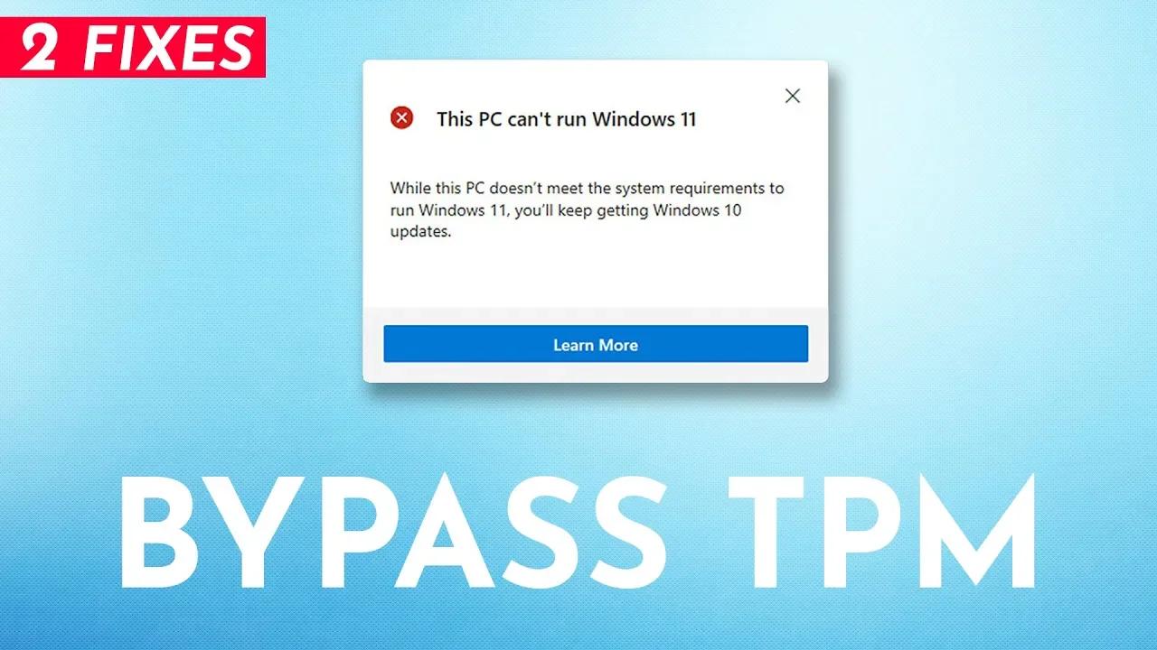 Windows 11 bypass tpm 2 0 secure boot install windows 11 without tpm