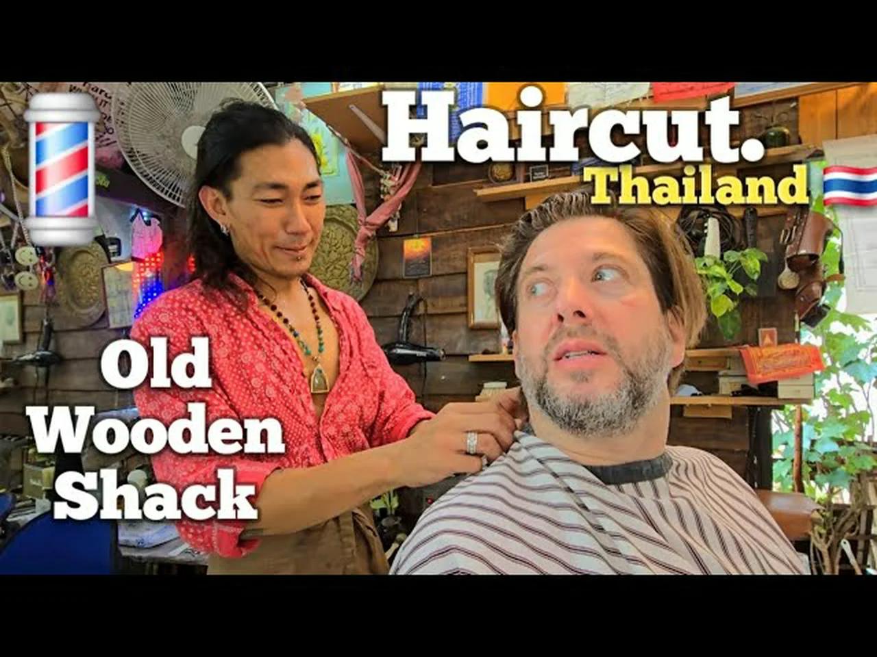 💈Master is Working & He like QUIET! RAZOR HAIRCUT in OLD THAI ...