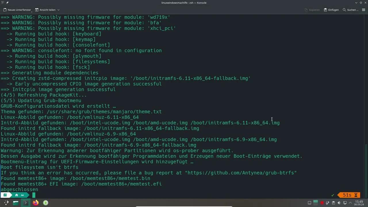 Manjaro Linux so Installierst Du den Linux Kernel im Terminal und ...