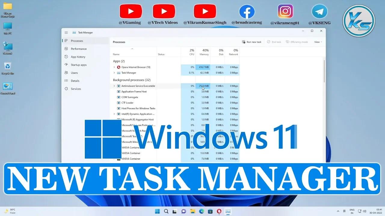 Windows 11 : New Task Manager with New Colors