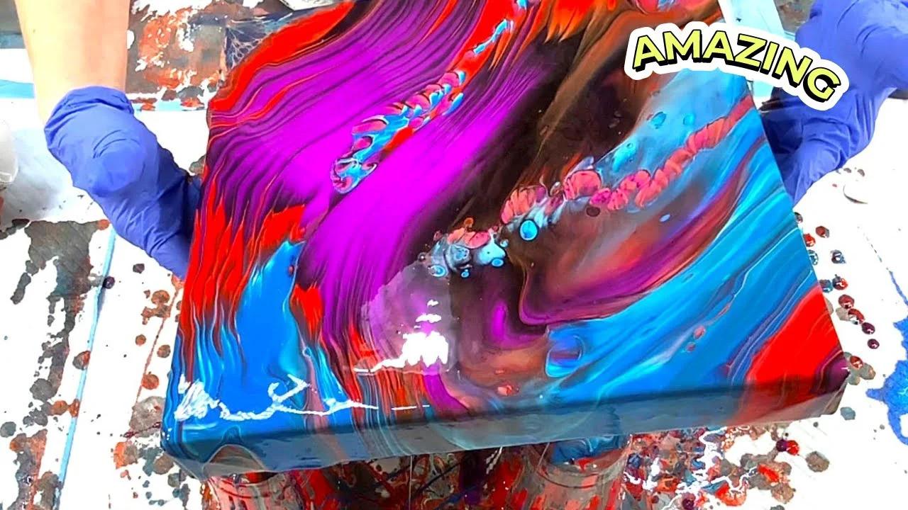 #306 Amazing Split Cup Acrylic Pour Painting Must Try!