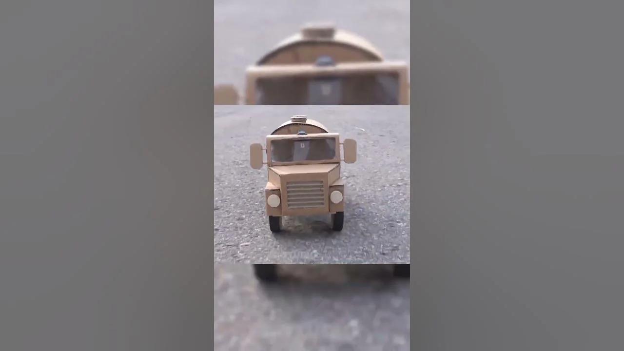 How to Make Oil Tanker with Cardboard and DC Motors #shorts