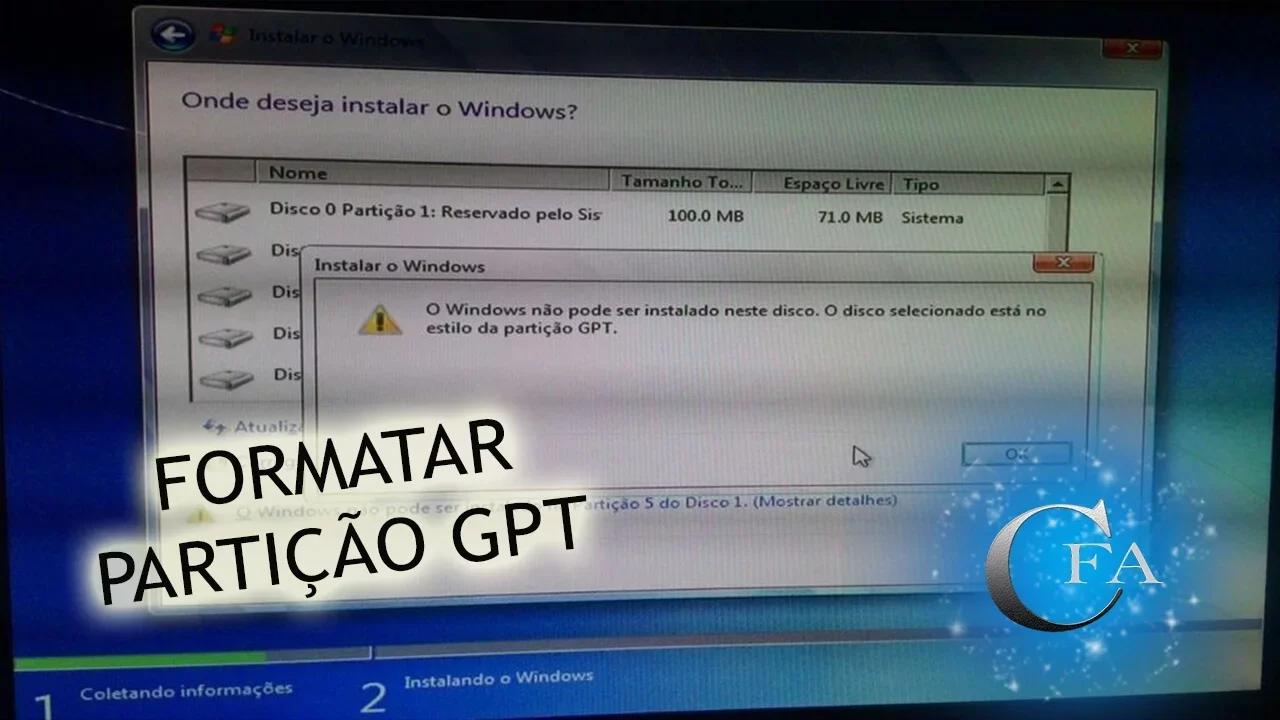 Como Formatar HD com Partição GPT