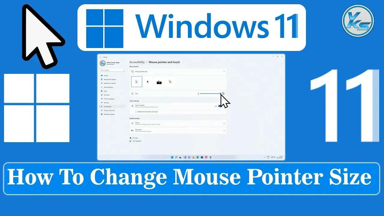 How To Change Mouse Pointer Size On Windows 11 | Windows 11 Me Mouse ...