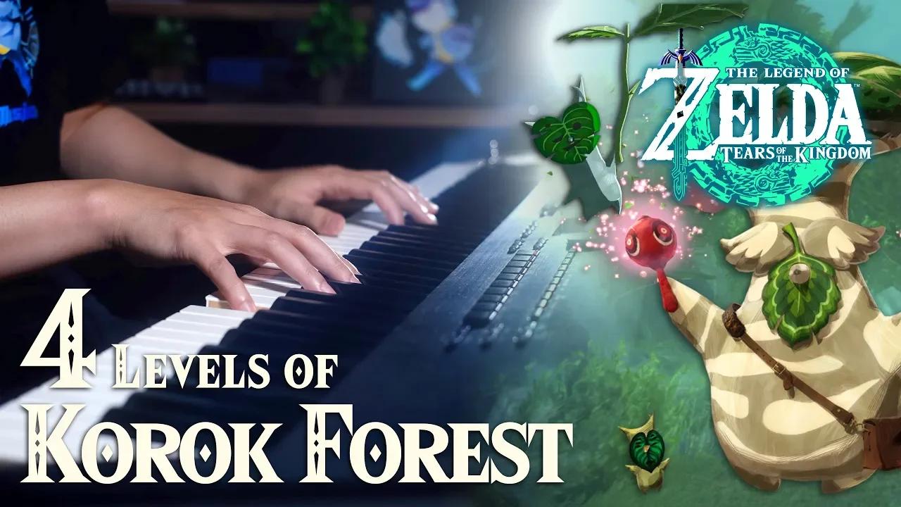 4 levels of korok forest theme on piano the legend of zelda tears of