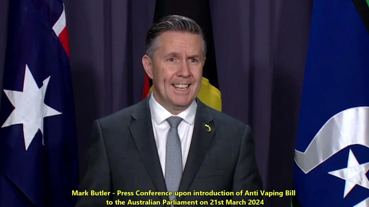 Mark Butler Press Conference after Introducing Anti-Vaping Bill to ...