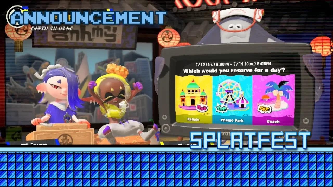 Splatoon 3 - Splatfest Announcement - Palace vs Theme Park vs Beach