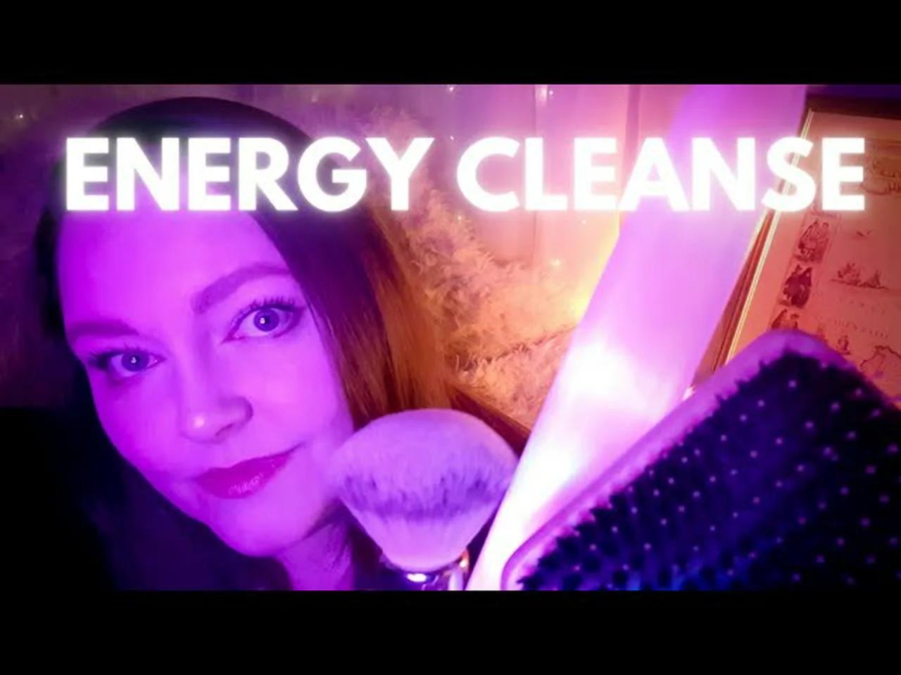Asmr negative energy removal brushing plucking snipping and