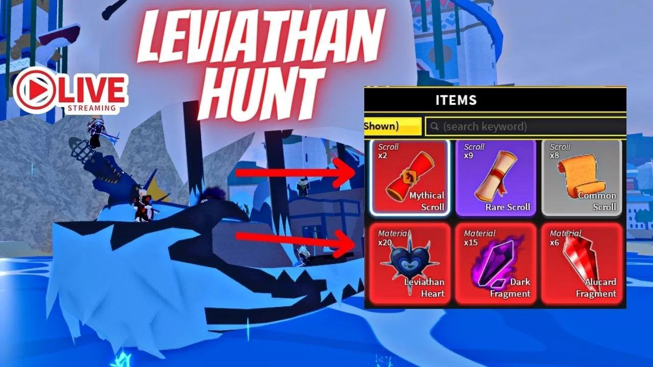 Leviathan Hunt / Obtaining Mythical Scrolls for Blessings Blox Fruits ...
