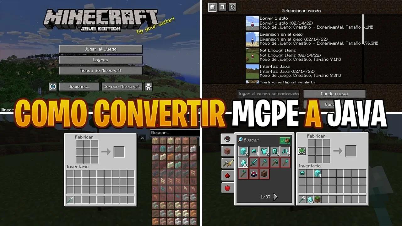 Como CONVERTIR Minecraft PE en MINECRAFT JAVA | JAVA Mods-Addons para ...