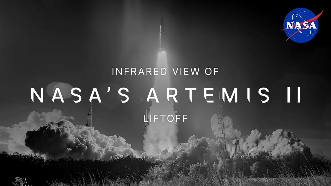 Infrared View of NASA's Artemis II Liftoff