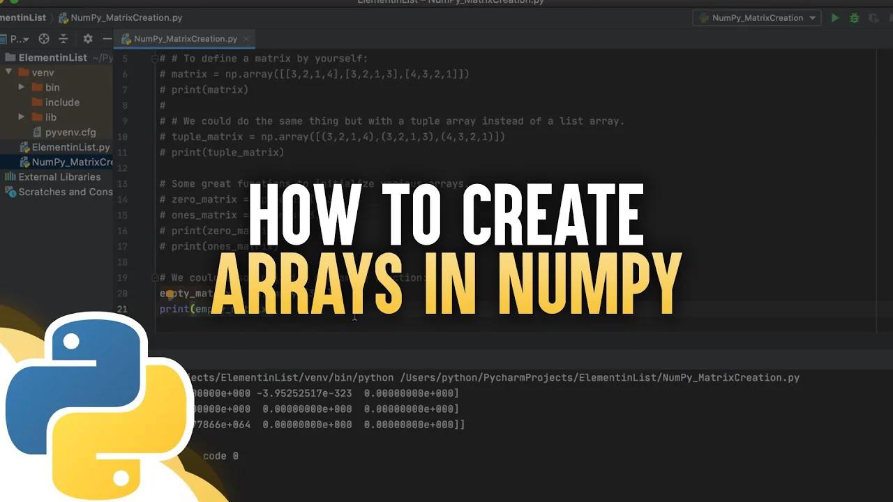 How To Create Arrays In NumPy
