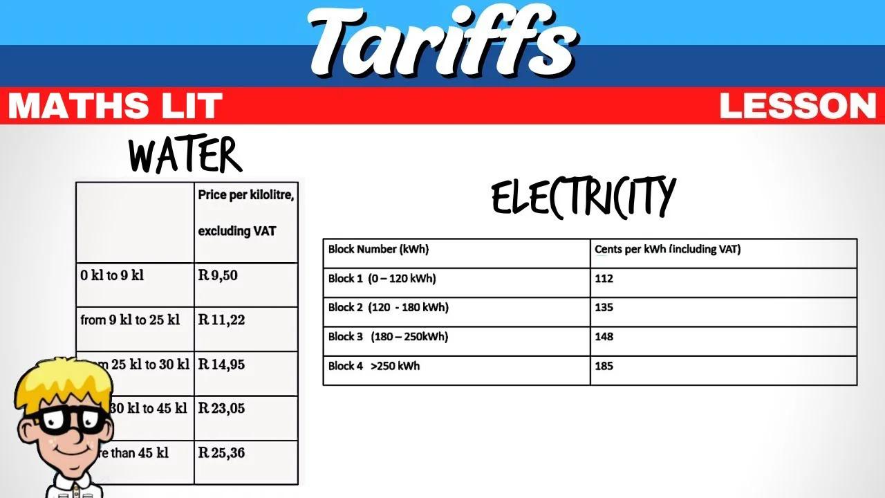 Tariffs Maths literacy Water and Electricity