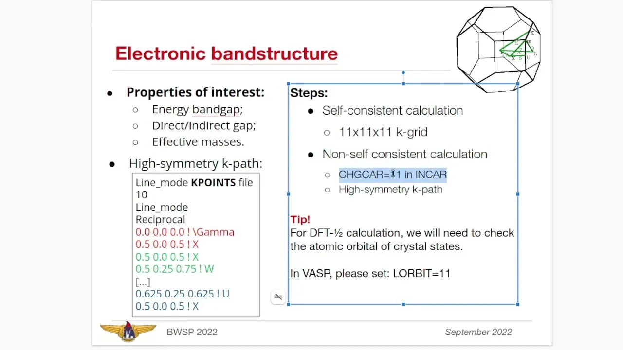 How To Perform A Simple Dft Calculation With Vasp Hands On Activity I