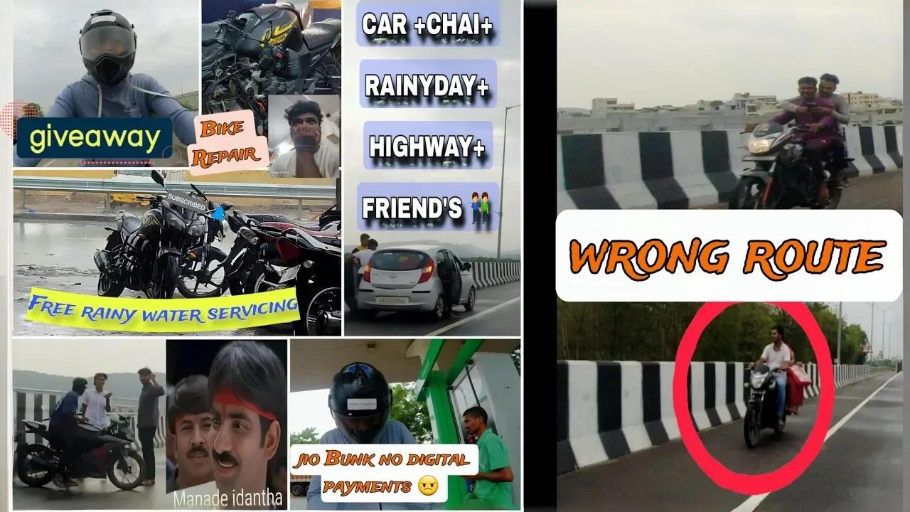 Rainy Day| Bike repair| Tips for Rainy season Riding| Coffee in the Rain | Giveaway Gifts| Srirampur