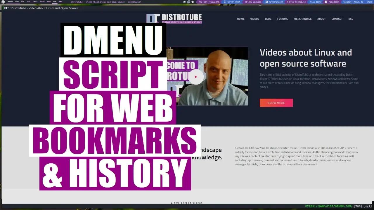 Creating A Dmenu Script For Web Bookmarks And History