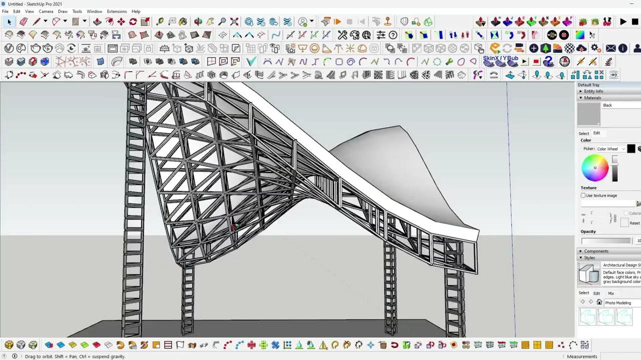 sketchup tutorial / making complex space frame structure