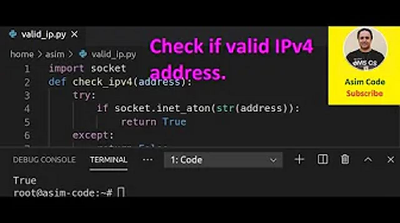 Python Check if valid IPv4 address