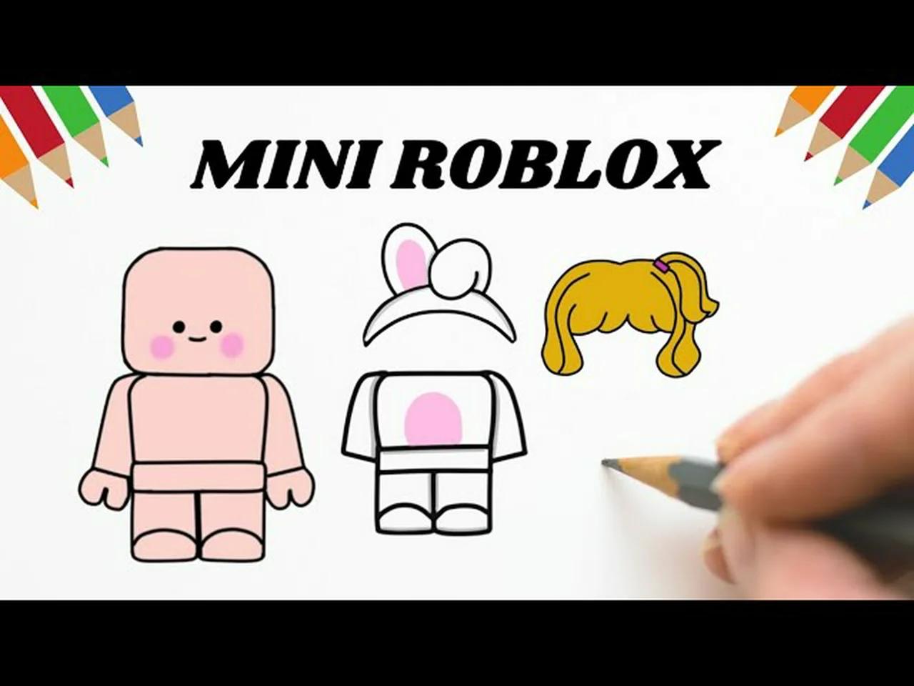 Como Desenhar Mini Boneca de Papel ROBLOX+ look coelho #bonecadepapel # ...