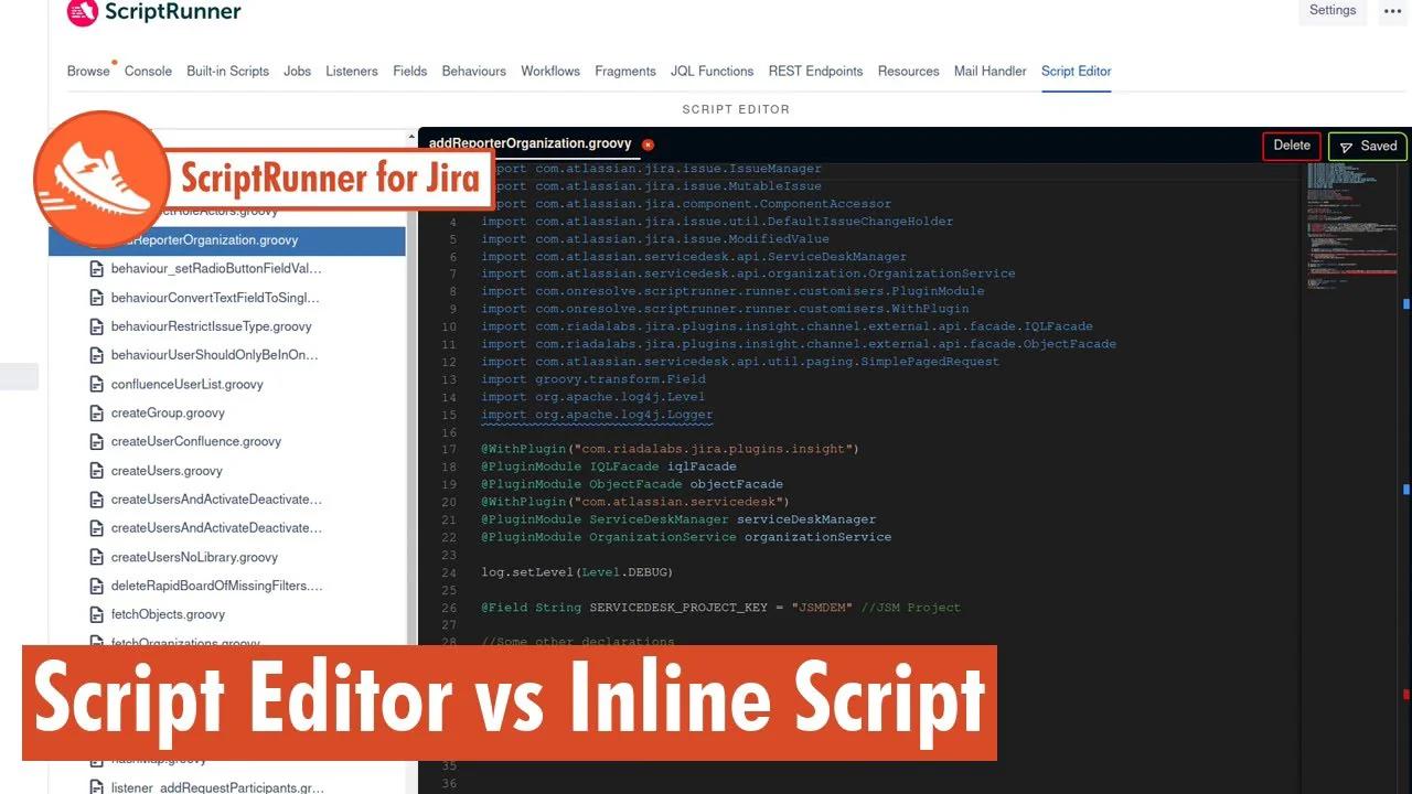 Scriptrunner For Jira Script Editor Vs Inline Script
