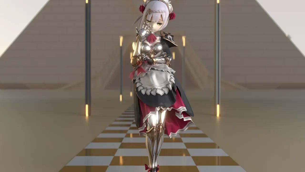 {MMD Blender] Genshin Noelle Ado 「踊」 Odo (cloth simulation)
