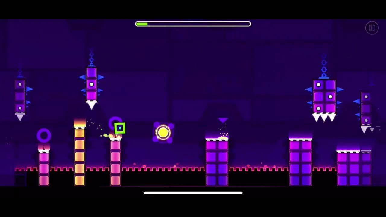 Playing geometry dash