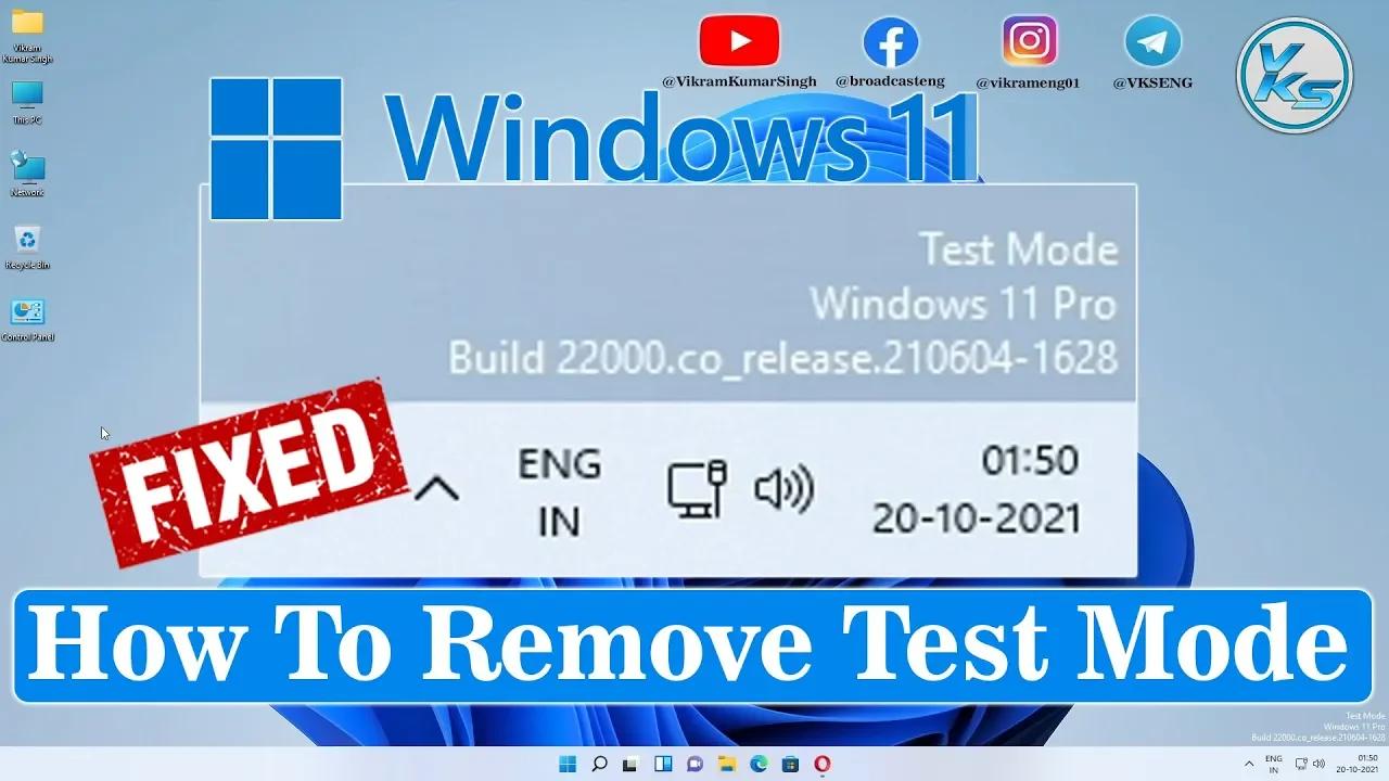 windows 11 test mode remove