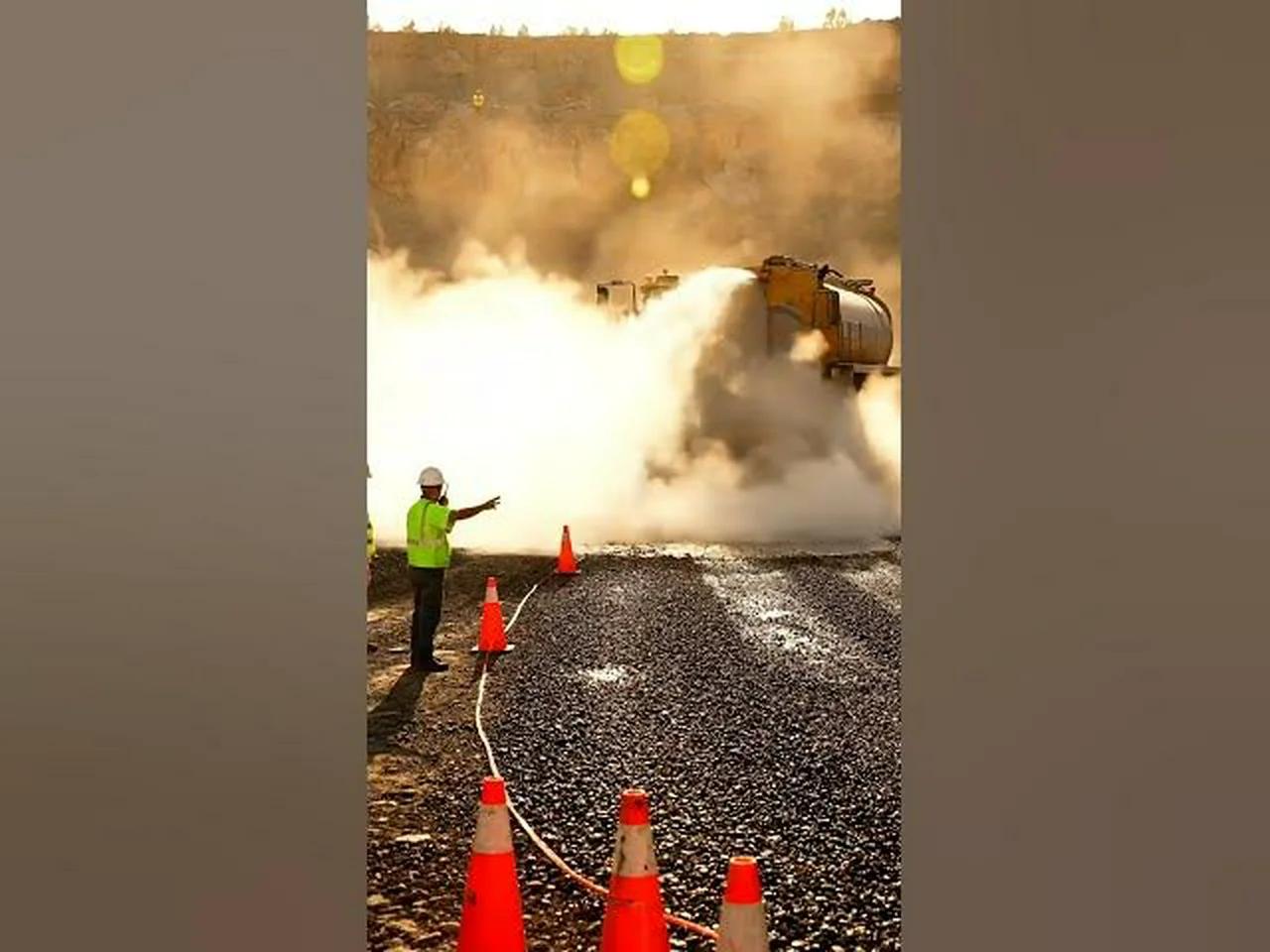 Epic Dust Suppression: Heavy-Duty Water Truck in Action! 💦