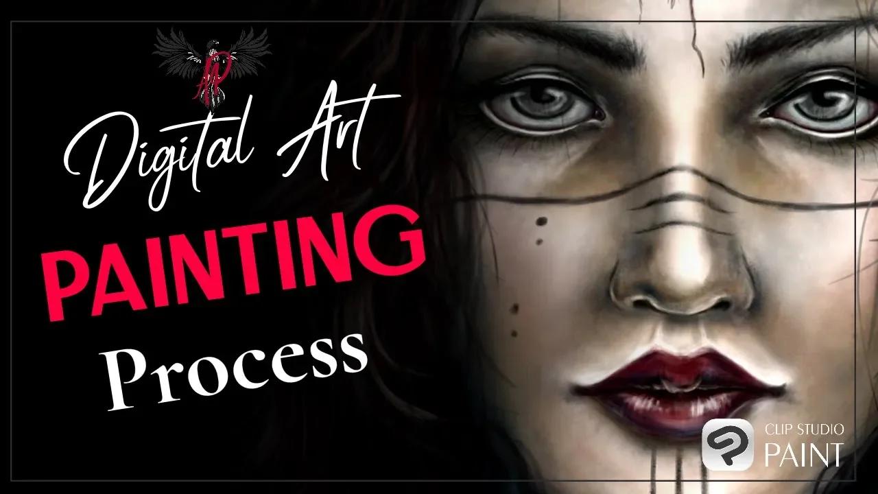 Timelapse Fantasy Art Speedpaint Portrait Digital Art Video Clip