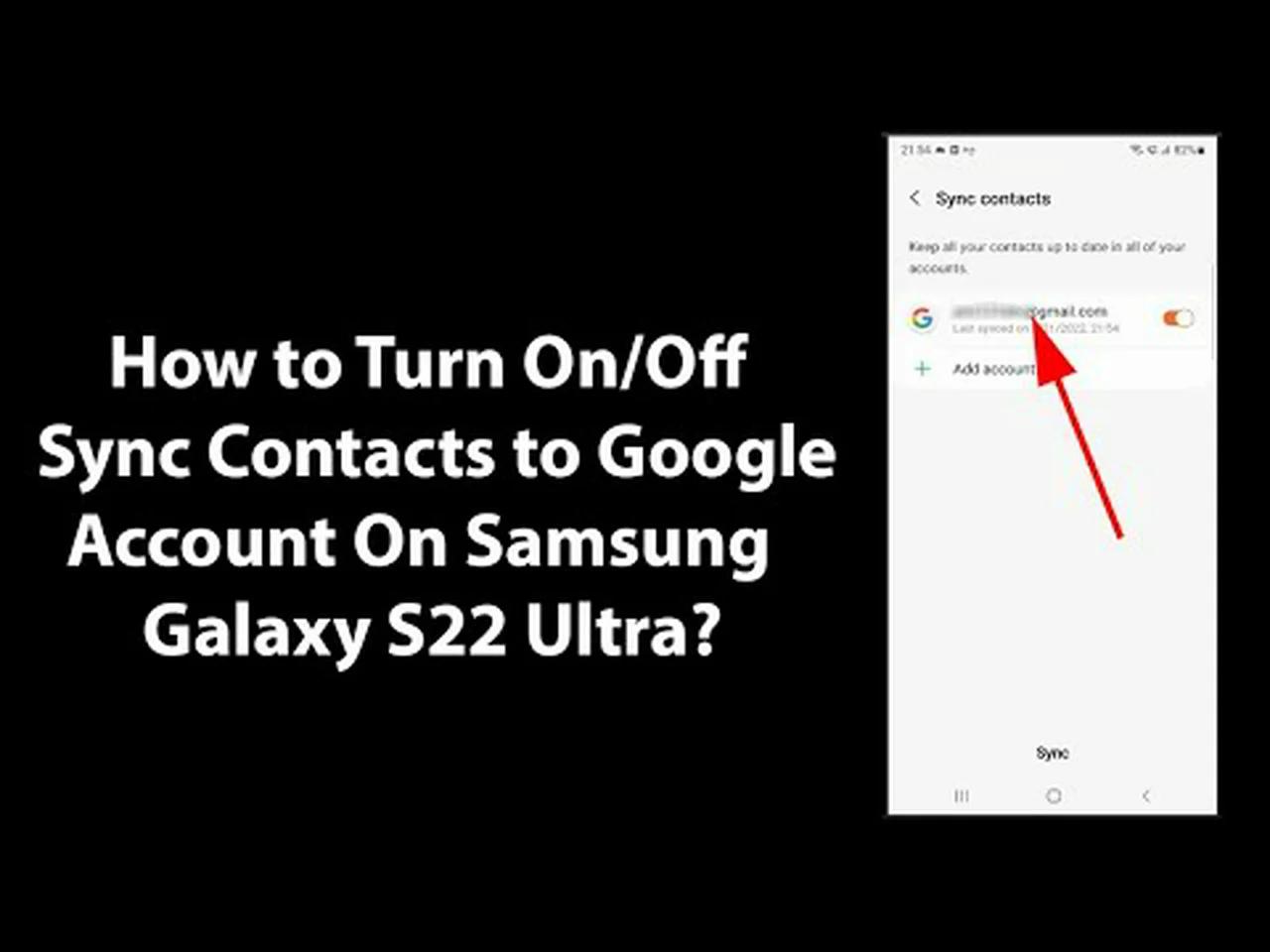 How to turn on off sync contacts to google account on samsung galaxy