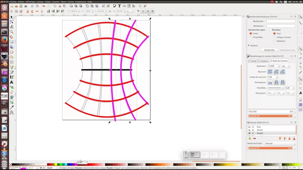 Tuto inkscape : objet technique et symétrique simple