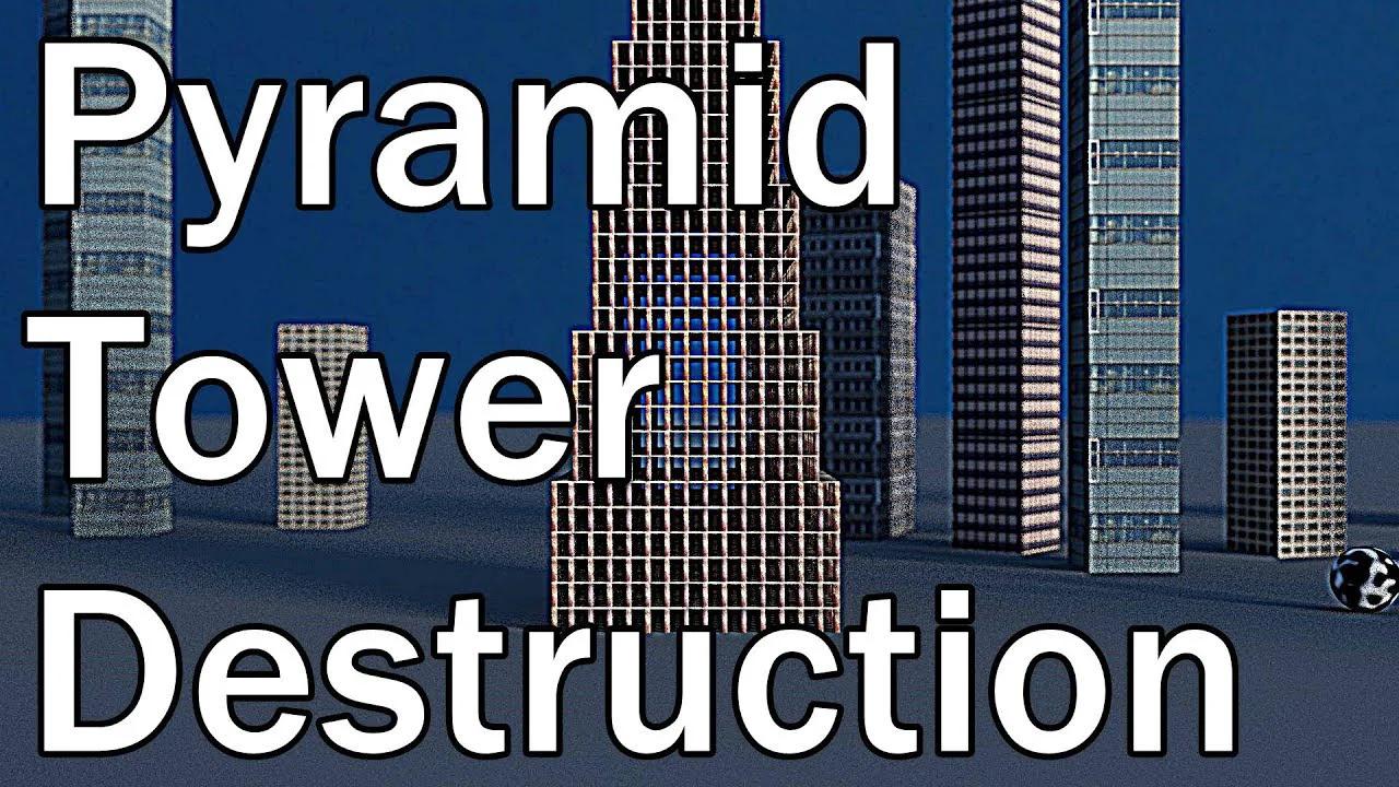 Pyramid Tower Keva Plank Destruction Blender 3d